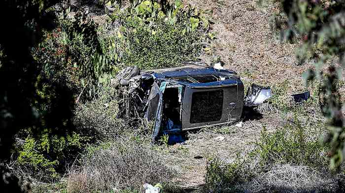 The scene of Tiger Woods' accident.